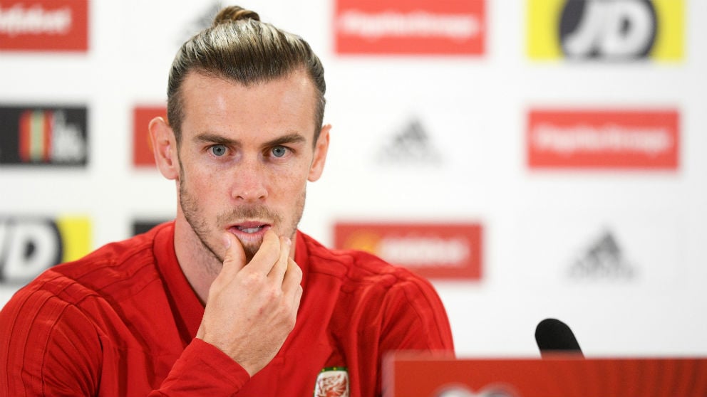 Bale, en rueda de prensa con la selección de Gales. (Getty)