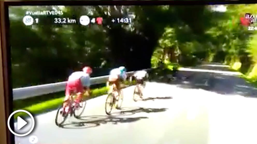 Un fragmento de la retransmisión de la Vuelta Ciclista en TVE.