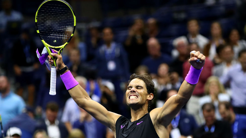 Rafa Nadal celebra su triunfo frente a Berrettini en el US Open. (AFP)