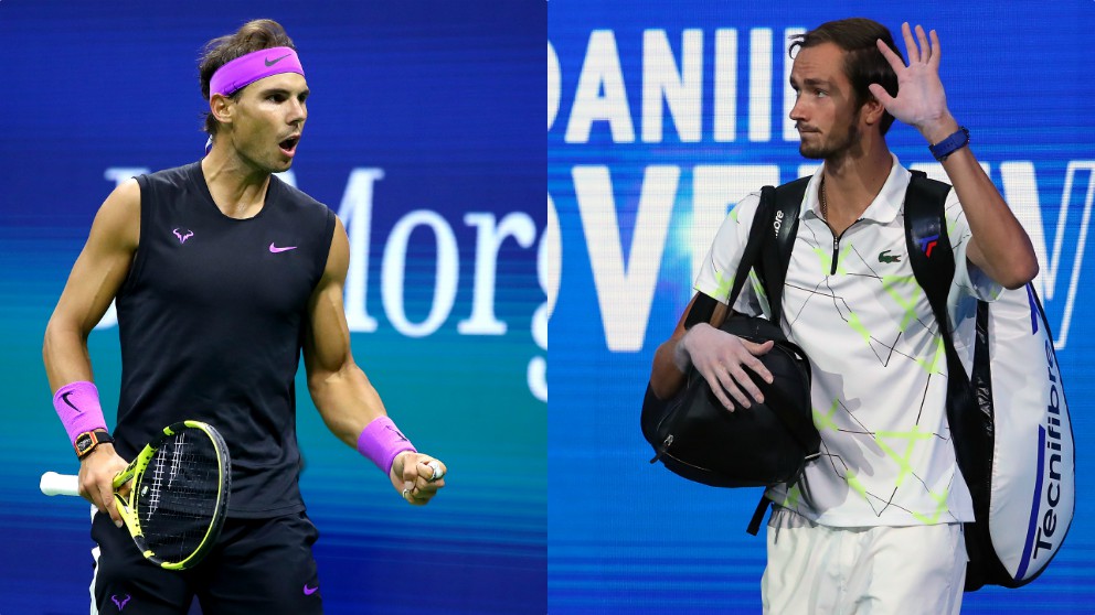 Rafael Nadal y Daniil Medvedev. (Getty)