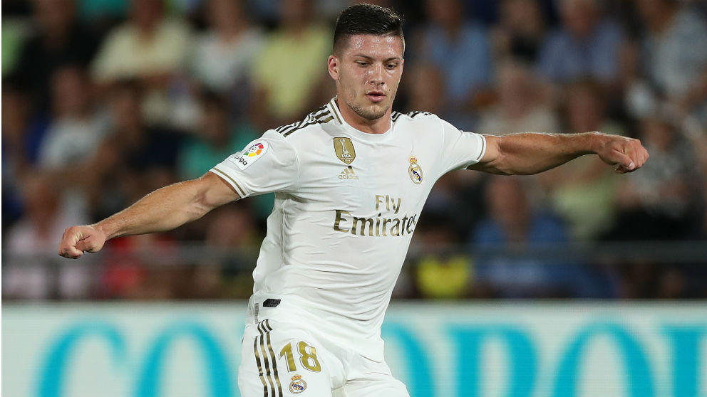 Luka Jovic, durante un partido con el Real Madrid. (Getty)