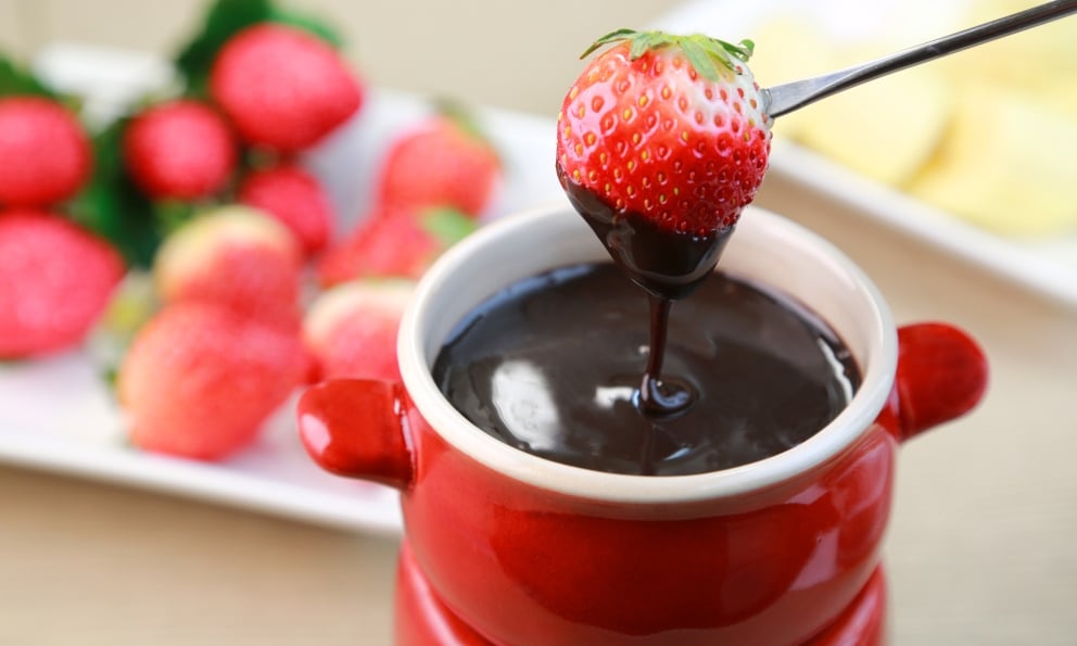 Receta de Fondue de chocolate con frutas