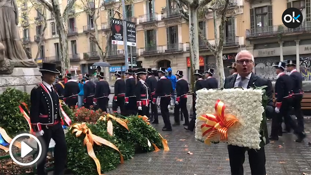 La ofrenda floral de Josep Bou en la Diada 2019