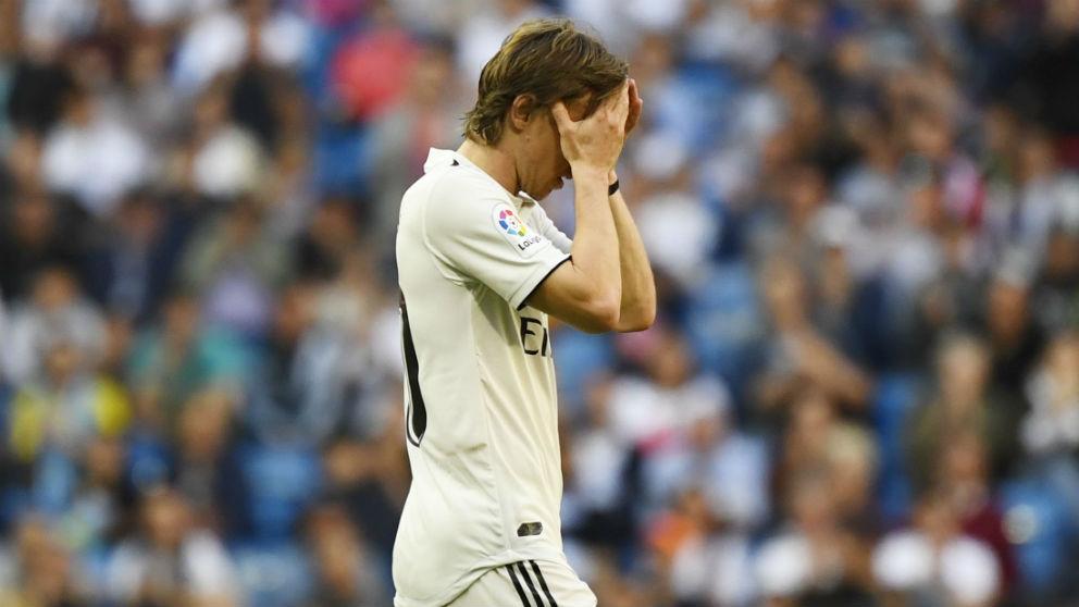 Modric, en un partido con el Real Madrid. (AFP)