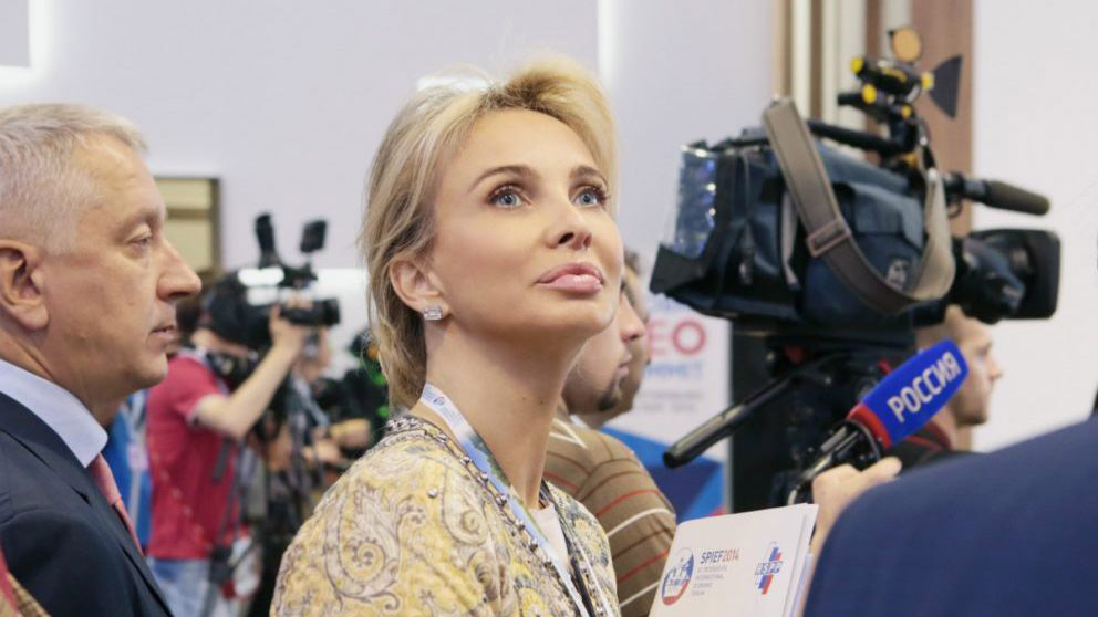 Corinna Zu Sayn Wittgenstein, en un foro empresarial en San Petersburgo (Getty).