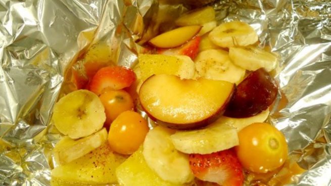 Fruta en papillote