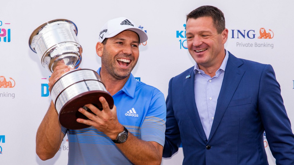 Sergio García, con el título del KLM Open. (AFP)