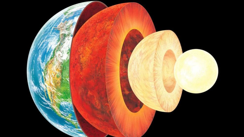 ¿Cómo se calcula la profundidad del núcleo de la tierra?