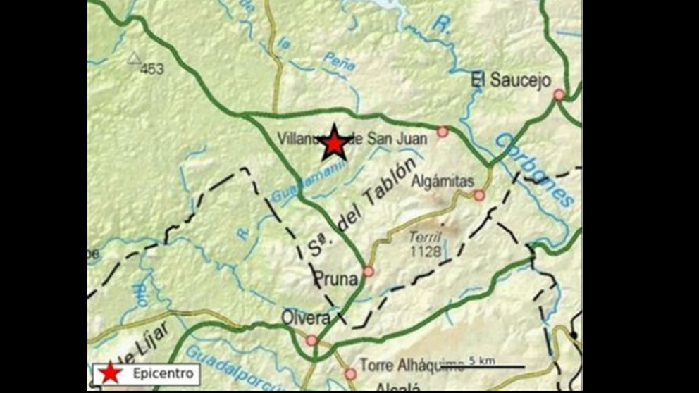 Un terremoto de magnitud 3,9 sacude Villanueva de San Juan (Sevilla) esta madrugada