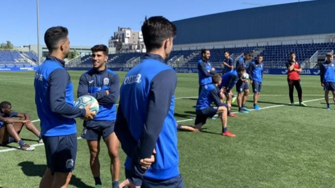 Los jugadores del Fuenlabrada