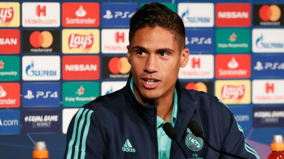 Varane, en rueda de prensa. (Real Madrid)