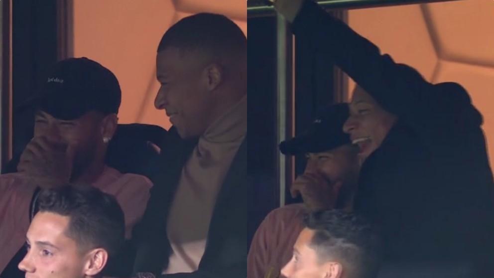 Neymar y Mbappé en el palco.