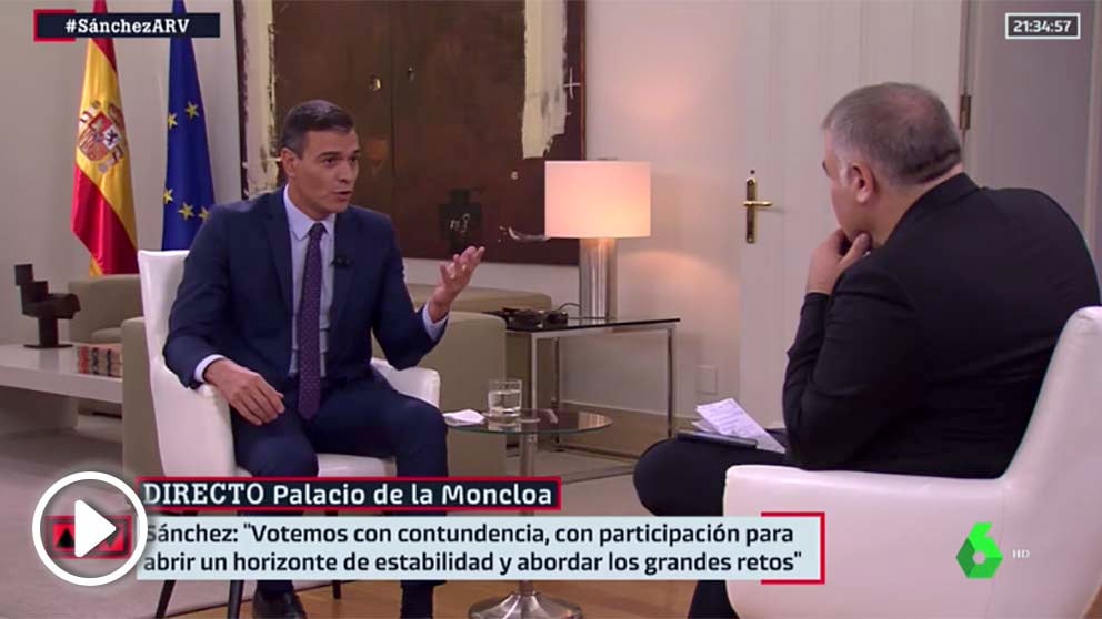 Sánchez, este jueves, en la entrevista en La Sexta.
