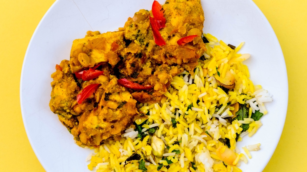 Receta de pollo aromático indio