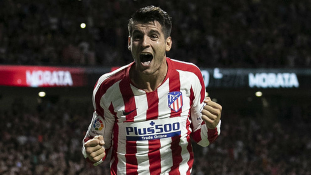 Álvaro Morata celebra su gol contra el Getafe.