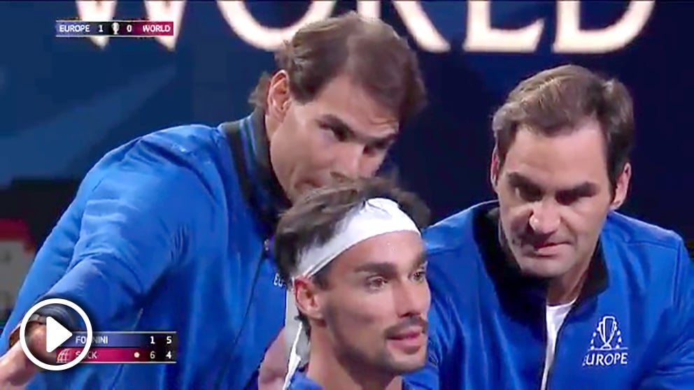 Nadal y Federer dan consejos a Fognini.