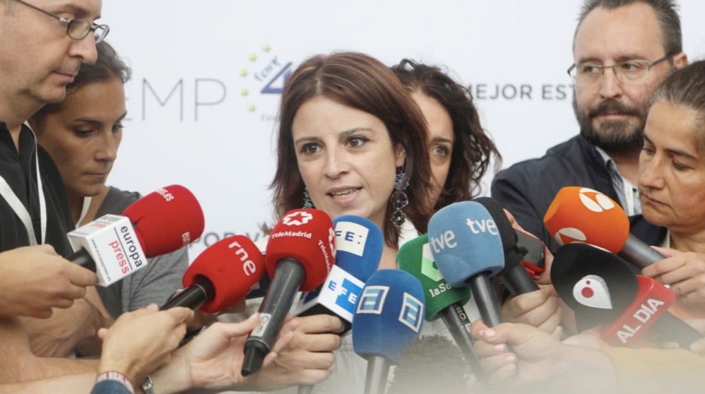 Adriana Lastra, este sábado en el Pleno de la Federación Española de Municipios. (Foto. PSOE)