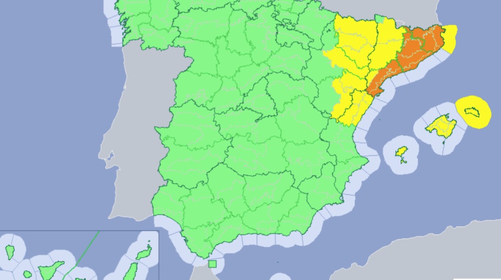 Estado de las alertas de la AEMET.