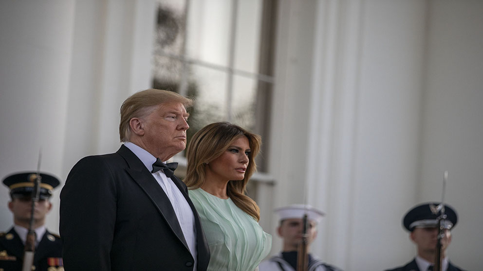 September 20, 2019 – Washington, DC USA: U.S. President Donald Trump and First Lady Melania Trump welcome Australian Prime Minister Scott Morrison and Mrs. Morrison to the White House in Washington for a state dinner September 20, 2019.  (CONTACTO)ONLY F