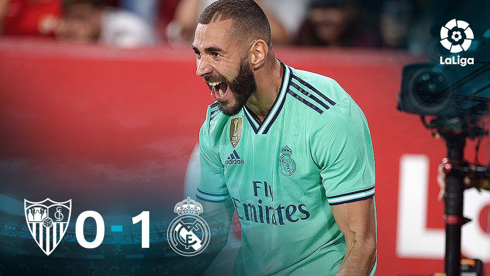 Benzema hizo el 0-1 del Real Madrid en Sevilla.