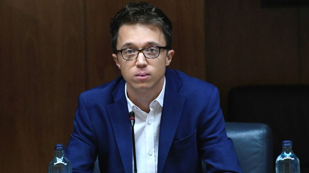 El portavoz de Más Madrid, Íñigo Errejón, en la reunión de la Junta de Portavoces de la Asamblea de Madrid. (Foto: Efe)