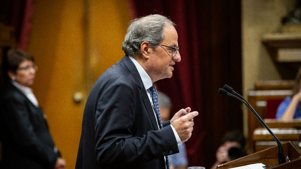 El presidente de la Generalitat, Quim Torra, en el Parlament. (Foto: Europa Press)