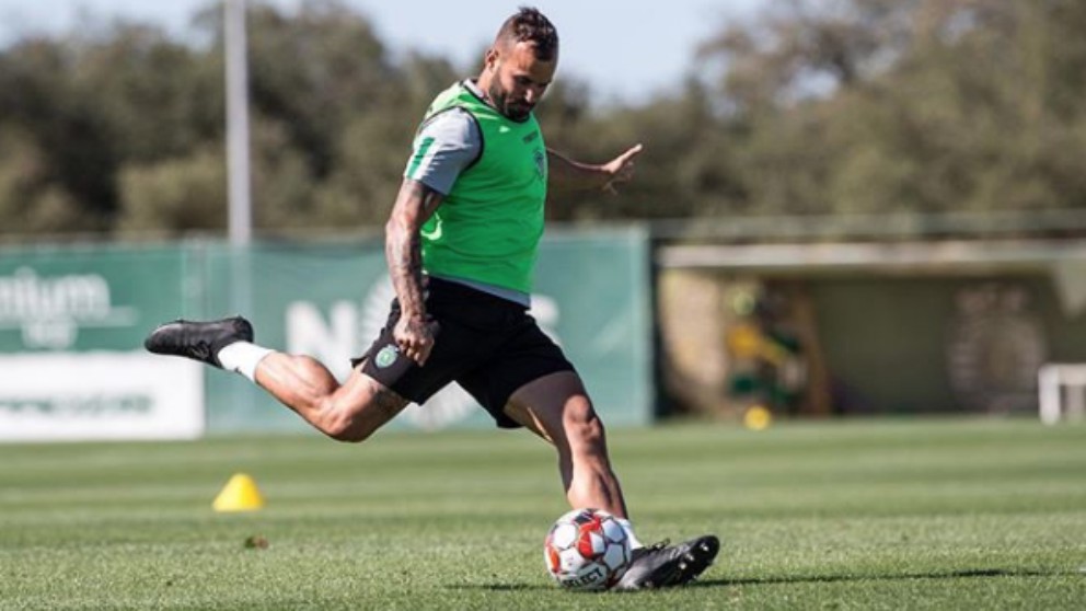 Jesé Rodríguez durante un entrenamiento con el Sporting de Portugal. (jeserodriguez10)