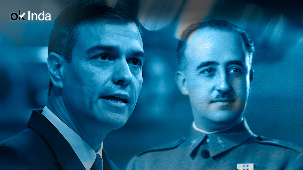 Pedro Sánchez y Francisco Franco.