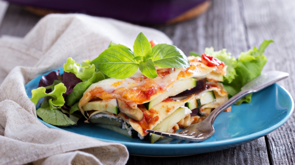 Receta de lasaña vegetal de queso de cabra con anchoas