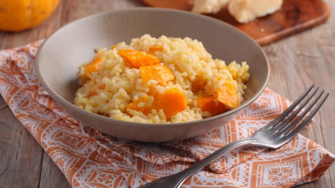 Receta de risotto de naranja y puerro