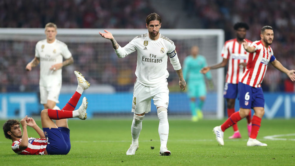 Sergio Ramos, en el partido contra el Atlético de la jornada 7. (Getty)