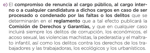 Extracto del Documento Ético de Podemos