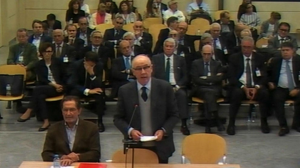 Rodrigo Rato durante el juicio en la sede de la Audiencia Nacional.