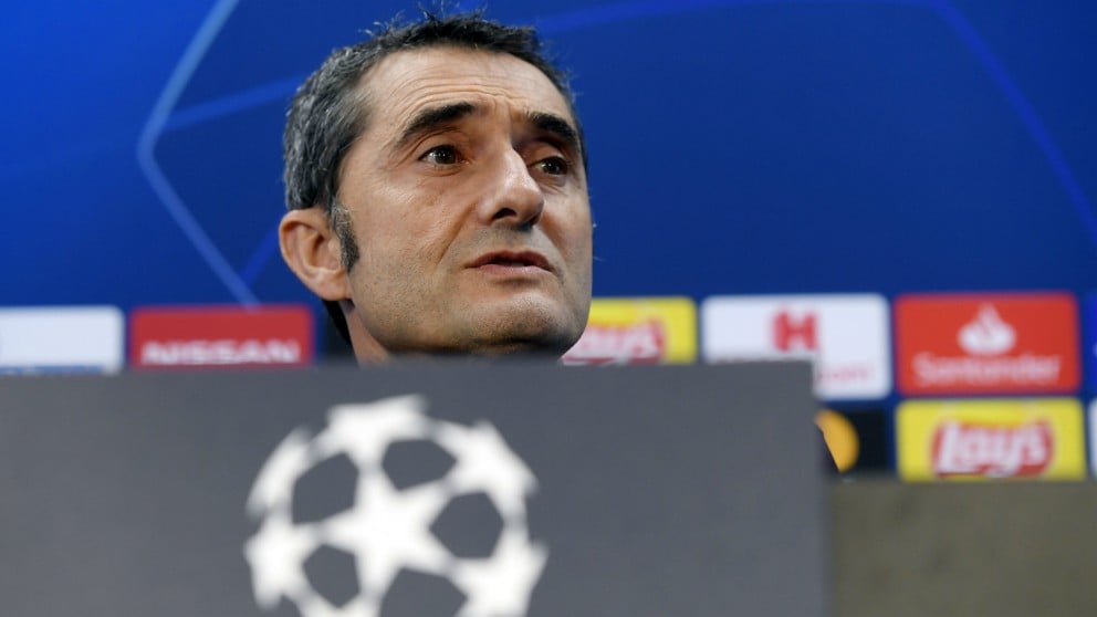 Ernesto Valverde, en rueda de prensa. (AFP)