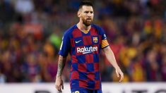 Messi, durante un partido con el Barcelona. (Getty)