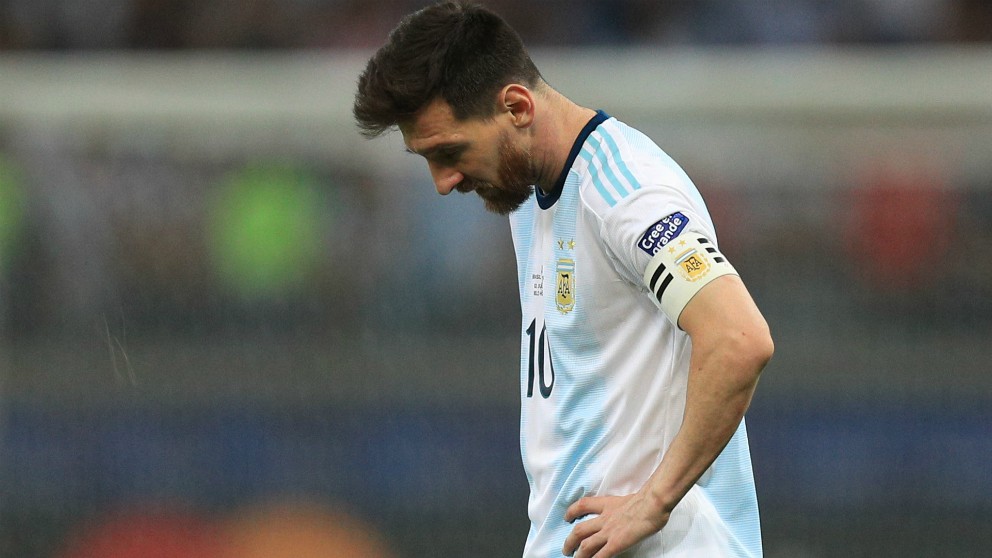 Leo Messi tras la eliminación de Argentina en la Copa América 2019. (Getty)