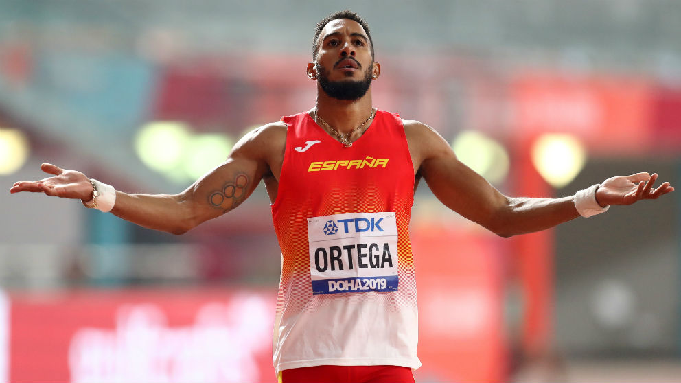 Orlando Ortega durante la final de 110 metros valla en los Mundiales de Doha. (Getty)