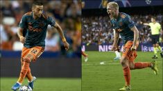 Ziyech y Van de Beek en el partido contra el Valencia.