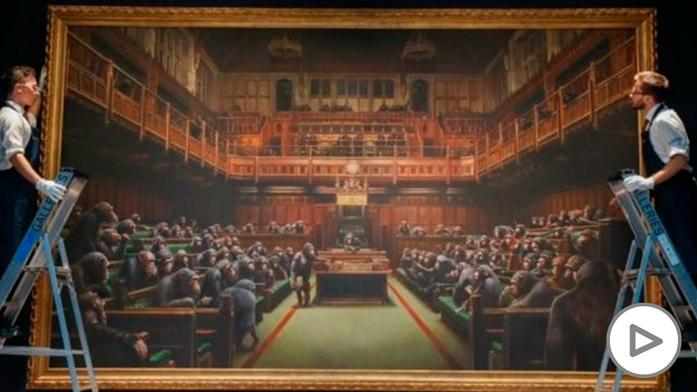 Cuadro de Banksy sobre el Parlamento británico.