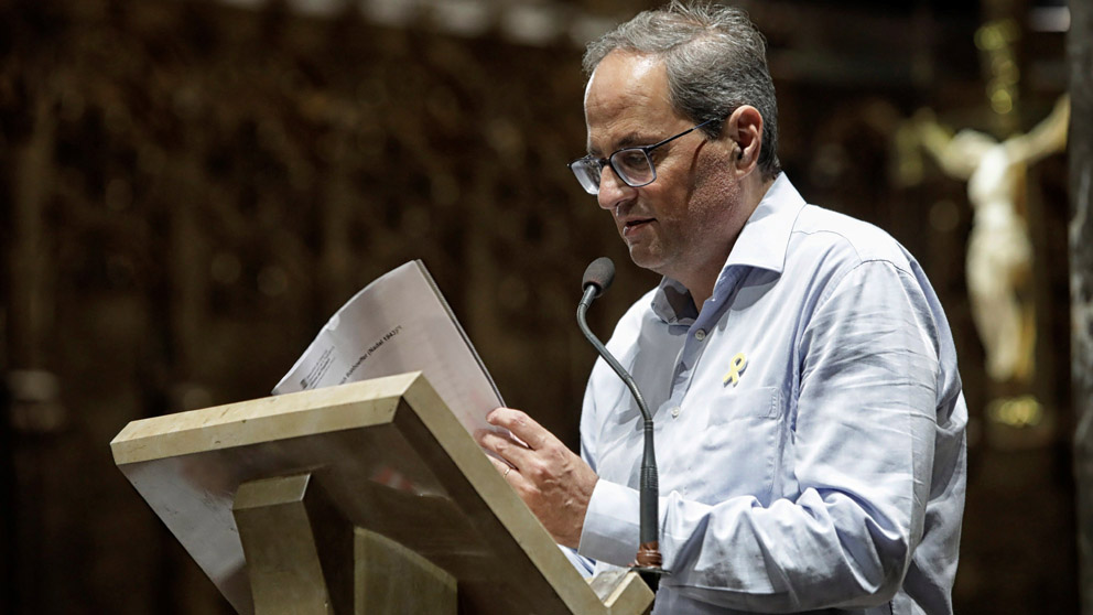 Quim Torra en Montserrat (Foto: EFE)