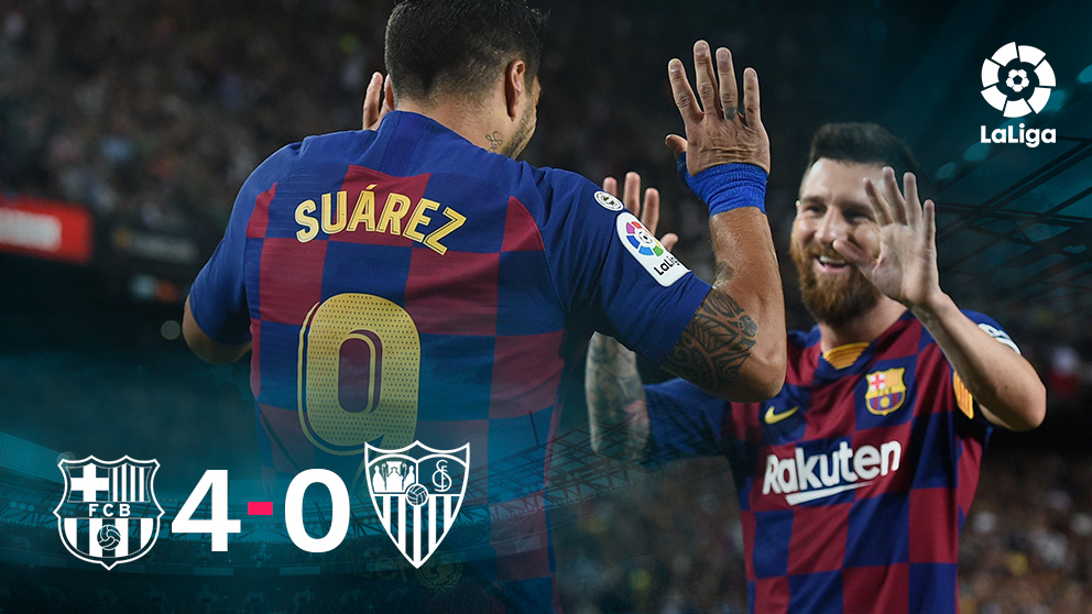 El Barcelona goleó 4-0 al Sevilla.