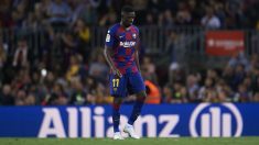 Ousmane Dembélé fue expulsado por decirle a Mateu Lahoz «eres muy malo» (Getty).