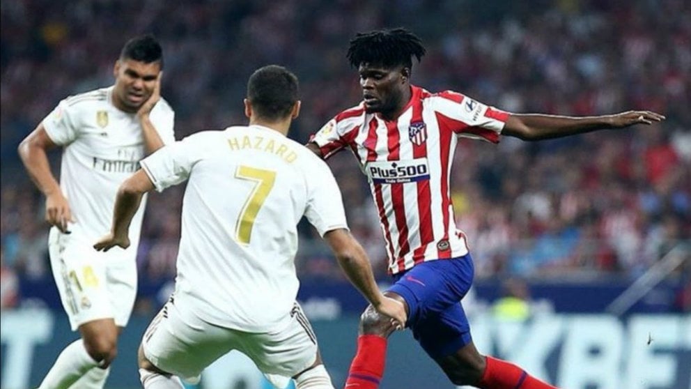 Thomas Partey, centrocampista del Atlético, ante el Real Madrid (@Thomaspartey22)