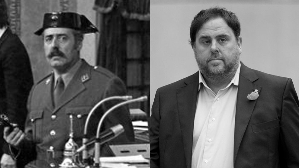 Antonio Tejero y Oriol Junqueras, protagonistas de los dos últimos golpes de Estado en España