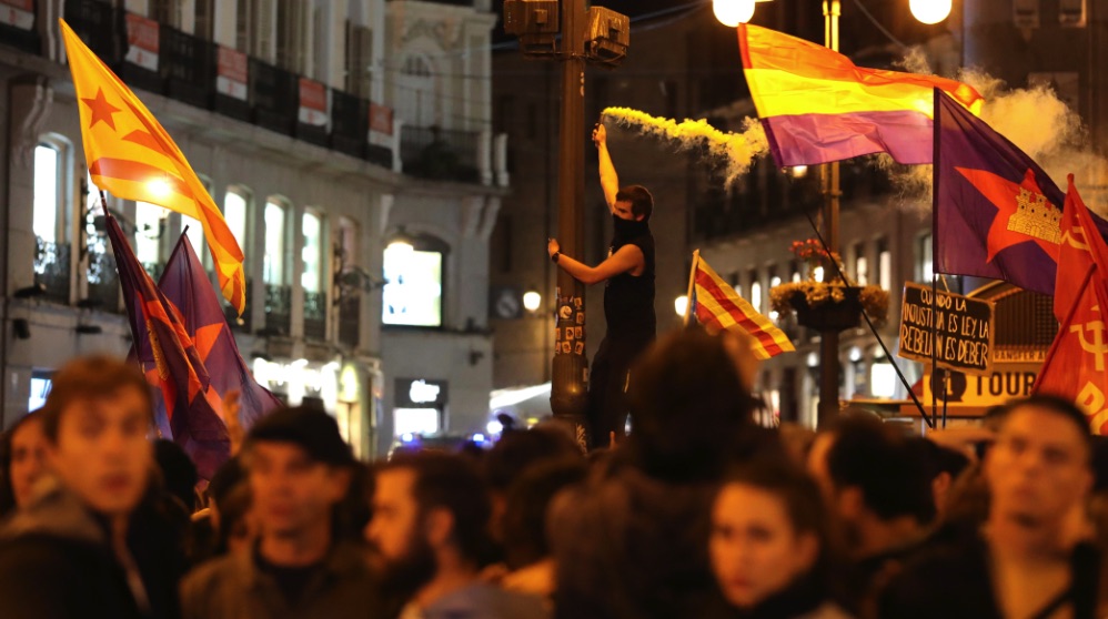 Movilización en Madrid a favor de los líderes del procés. (Foto. EFE)
