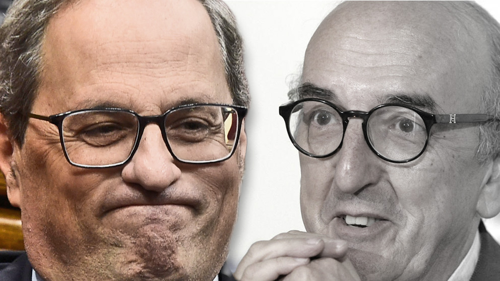 El presidente de la Generalitat, Quim Torra, y el millonario Jaume Roures.