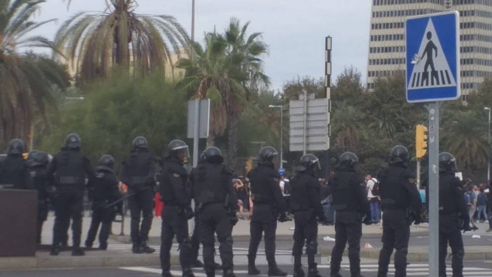 Grupos de Reserva y Seguridad preparados para actuar en Barcelona.