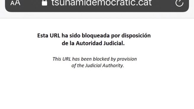La Audiencia bloquea la web de ‘Tsunami Democràtic’ pero se multiplica en la red
