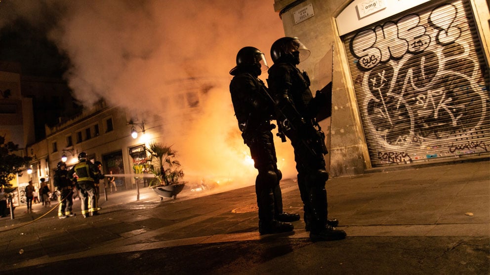 Disturbios en Barcelona tras la sentencia del procés.