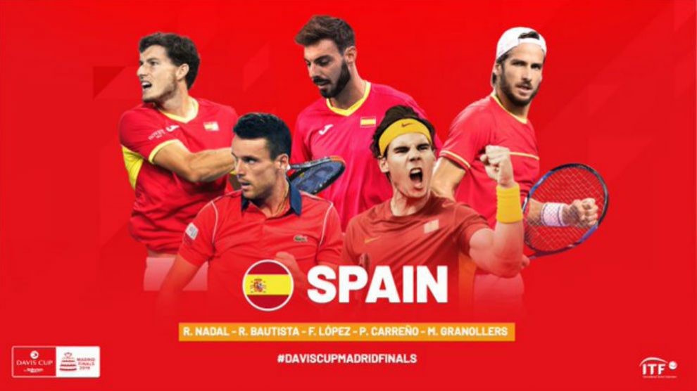 Los cinco elegidos para representar a España en la Copa Davis.